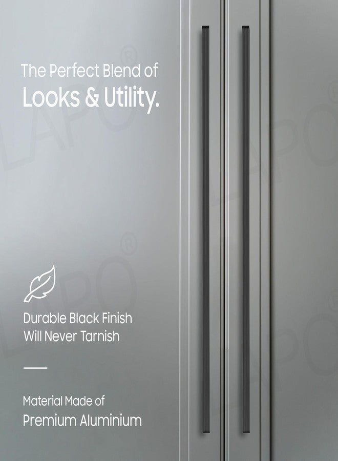 LAPO 2 Piece Cabinet Handles for Drawer, Pulls for Almirah, 24 Inch Black Window Drawer for Kitchen, Wardrobe, Cupboard Furniture’s (Black Finish, 3 Years Warranty) - Image 5